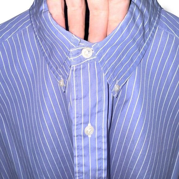 Polo Ralph Lauren Blue Striped Pinpoint Oxford Button Down Shirt Sz L - Picture 3 of 8